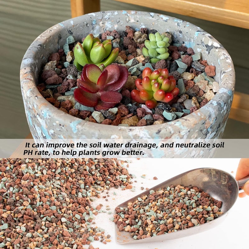 CJGQ 18lb Mix Lava Rocks for Plants in Door -Gravel Pebbles for Bonsai Succulent Cactus Potting Soil and Vase Fillers, Fairy Gardening,Top Dressing - Image 3