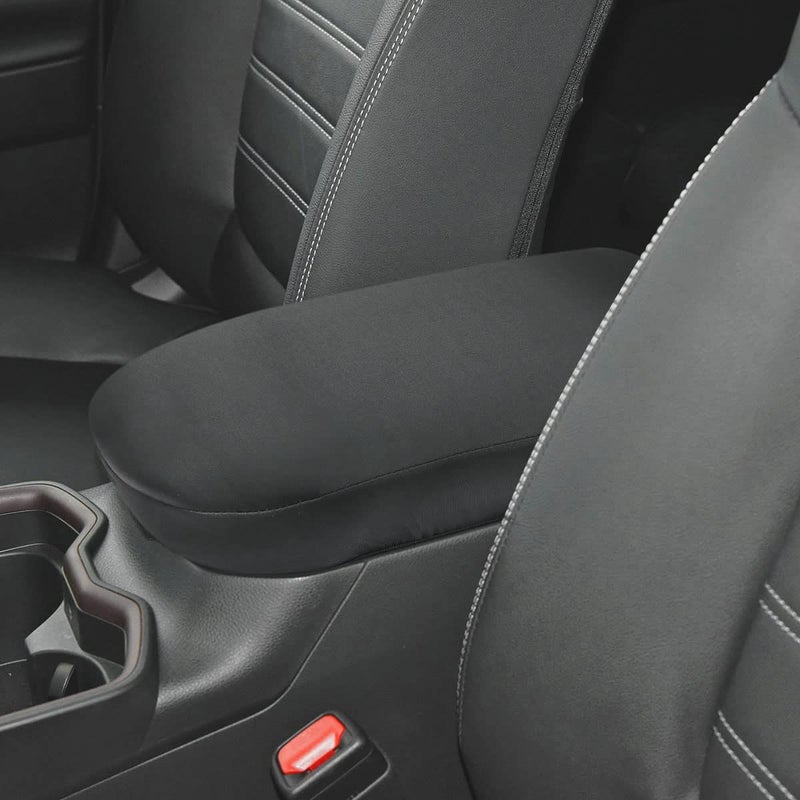 INTGET Center Console Armrest Cover for Toyota RAV4 Accessories 2025 2024 2023 2022 2021 2020 2019 Leather Middle Console Lid Cover Protector Arm Rest Covering Car Black Neoprene