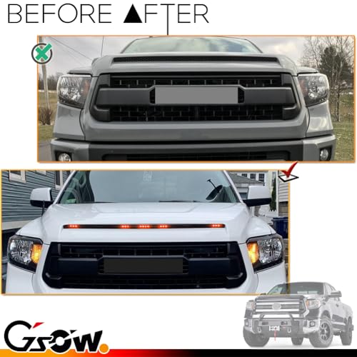 GSOWO [Enhanced Style & Visibility] 5-Bar Xenon Red 16-LED Hood Bulge Behind Grille Light Kit | Fits 2014-2021 Tundra | Premium Tundra Accessories 2014-2021 | Boosts Visibility, Elevates Tundra's Look - Image 2