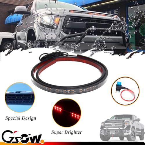 GSOWO [Enhanced Style & Visibility] 5-Bar Xenon Red 16-LED Hood Bulge Behind Grille Light Kit | Fits 2014-2021 Tundra | Premium Tundra Accessories 2014-2021 | Boosts Visibility, Elevates Tundra's Look - Image 4