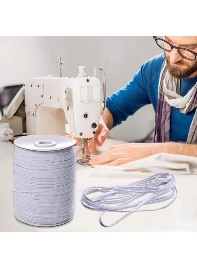 Amber Home Heavy Duty Flat Elastic Band for Sewing and Crafts (White, 3mm) 160 Yards - Image 2
