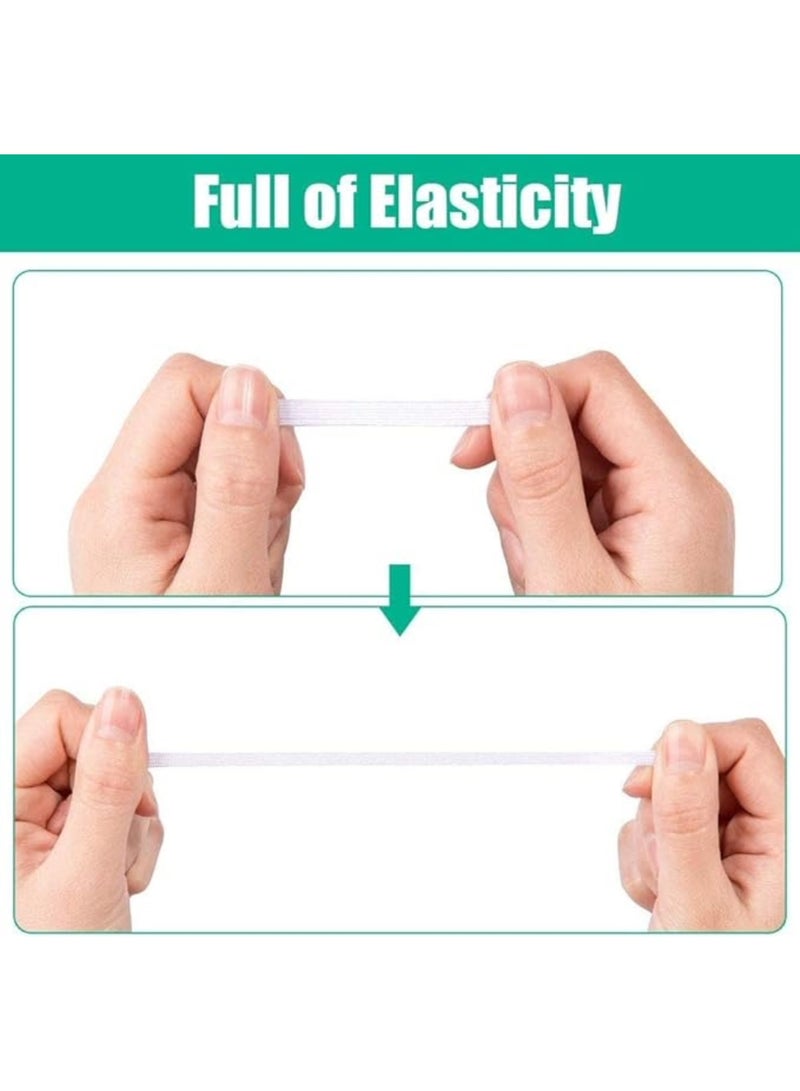 Amber Home Heavy Duty Flat Elastic Band for Sewing and Crafts (White, 3mm) 160 Yards - Image 3