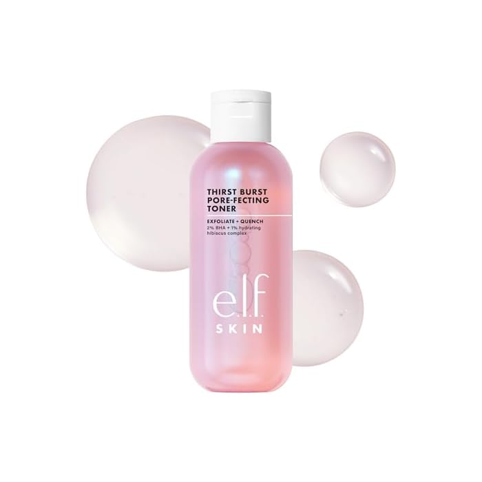 e.l.f. Skin Thirst Burst Pore-fecting Toner, Hydrating & Exfoliating for Face, Smooths, Plumps & Minimizes Pores, Infused with Salicylic Acid, Vegan & Cruelty-Free, 4.7 Fl Oz