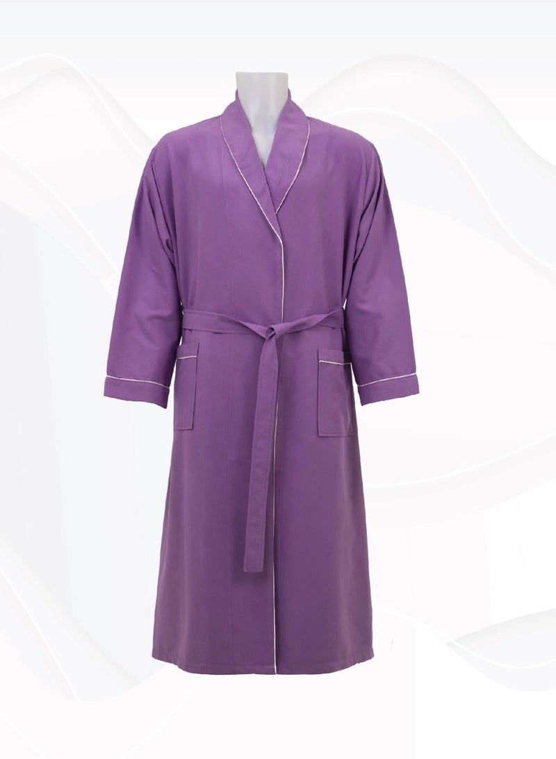 ldeen Ultra-absorbent and quick-drying microfiber bathrobe, offering perfect comfort after bathing, and ideal for travel. Features a sleek, lightweight design that fits easily into its signature pouch, making it your perfect companion for trips or daily use. It effortlessly combines luxury with easy care - Image 2