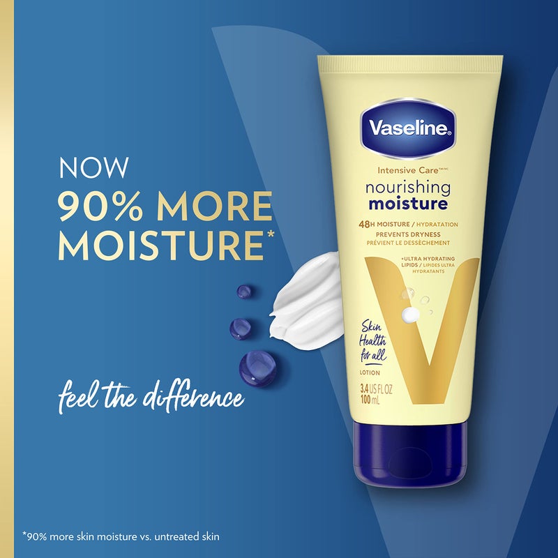 Vaseline Nourishing Moisture Body Lotion Hand & Body Lotion Pack of 12 for Dry Skin made with Ultra-Hydrating Lipids & Pure Oat Extract 3.4 oz - Image 5