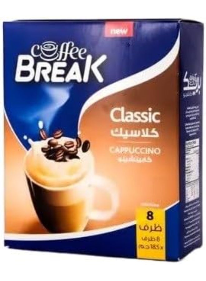 Coffee Break Instant Classic Cappuccino - Rich Foam - 18g per Sachet