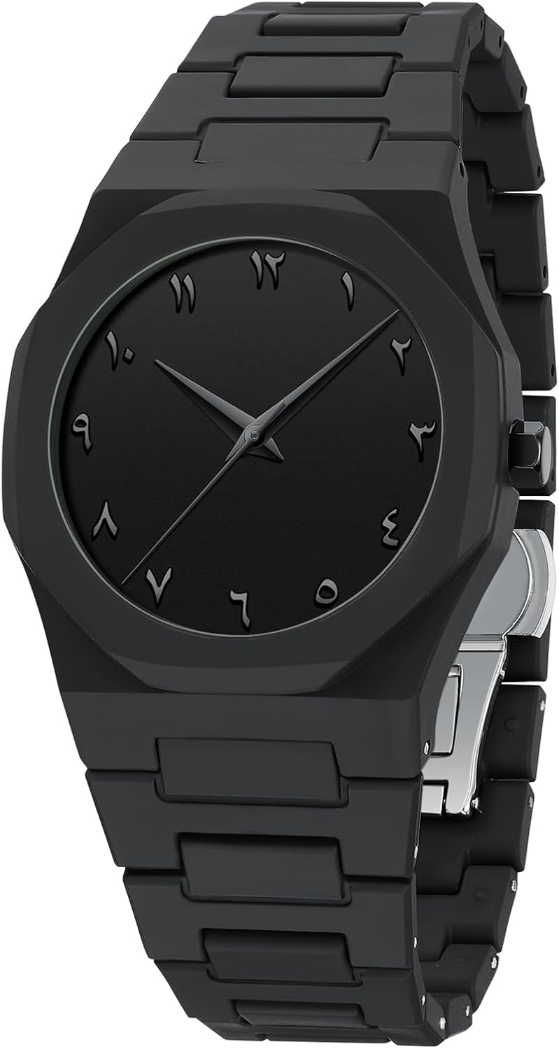 NIBOSI Men's Business Watches Analog Minimalism Dial Octagon Watches for Men Casual Waterproof Dress Wrist Watch Black Plastic Strap - Image 2