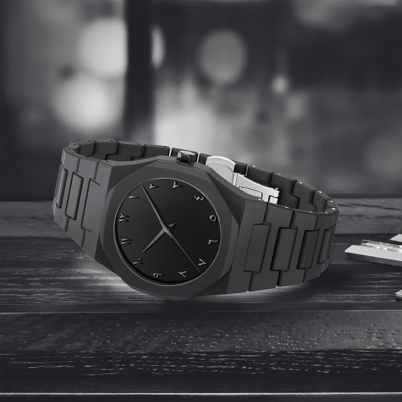 NIBOSI Men's Business Watches Analog Minimalism Dial Octagon Watches for Men Casual Waterproof Dress Wrist Watch Black Plastic Strap - Image 4