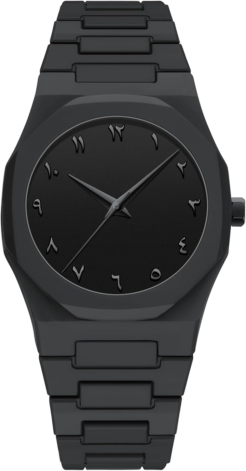 NIBOSI Men's Business Watches Analog Minimalism Dial Octagon Watches for Men Casual Waterproof Dress Wrist Watch Black Plastic Strap - Image 1