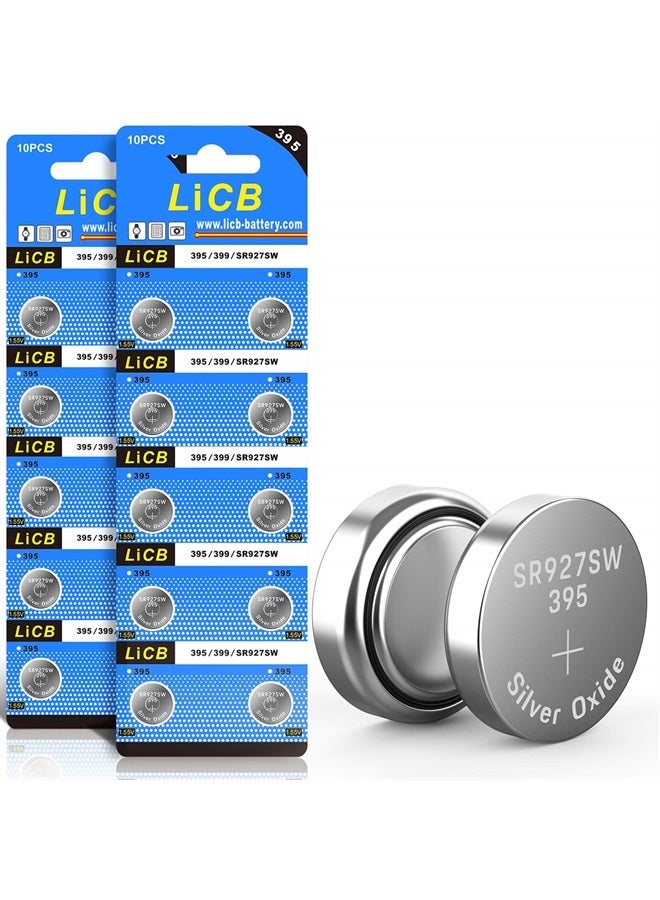 LiCB 20 Pack SR927SW 395 399 AG7 Battery 1.5V Watch Batteries  - Image 1