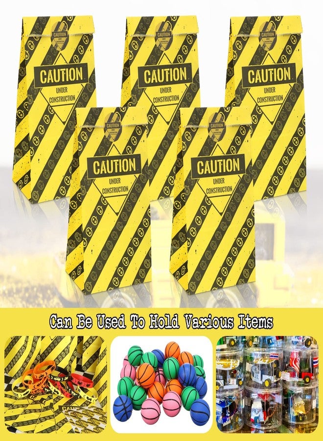Handepo 30 Pcs Construction Party Gifts Bags with Caution Stickers Truck Themed Goodie Treat Bags Party Favors Candy Gift Wrapping for Birthday Supply Decoration - Image 5