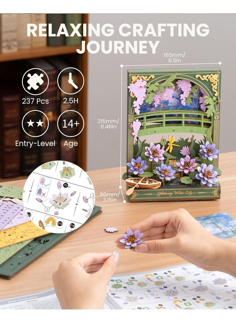 روبوتايم روود - لوحة جدارية لزهرة اللوتس المتلألئة ثلاثية الأبعاد من الخشب TH001 - Image 4