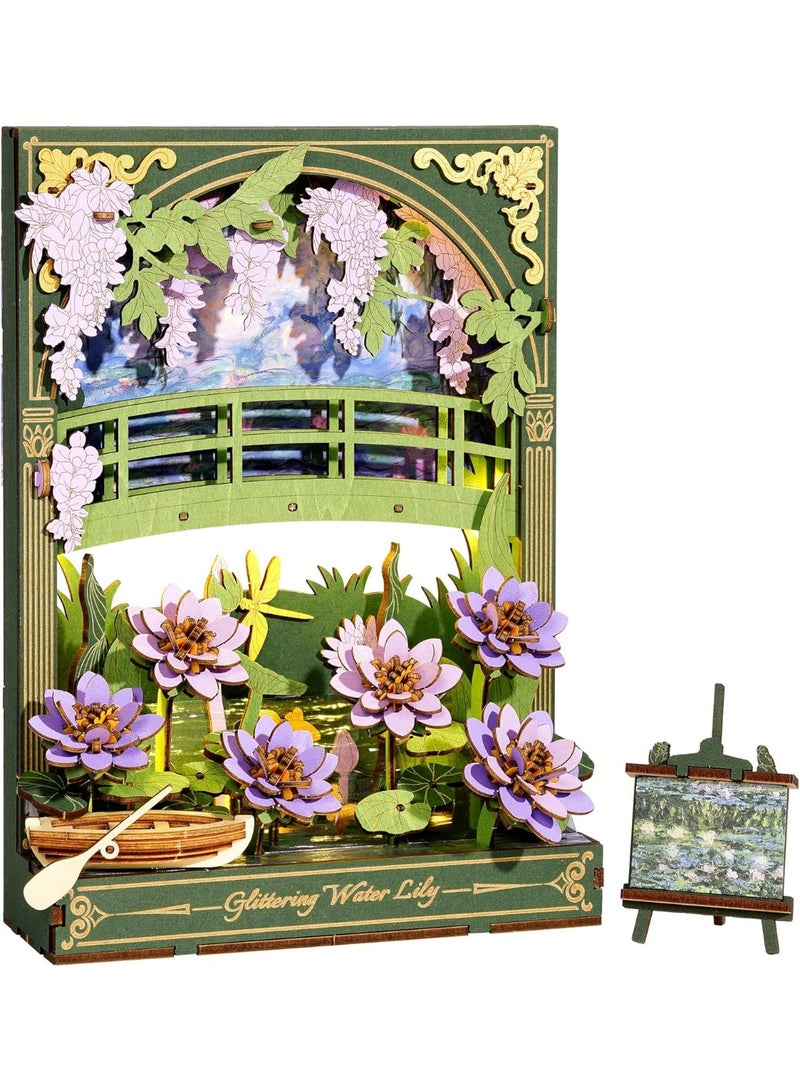 روبوتايم روود - لوحة جدارية لزهرة اللوتس المتلألئة ثلاثية الأبعاد من الخشب TH001 - Image 1