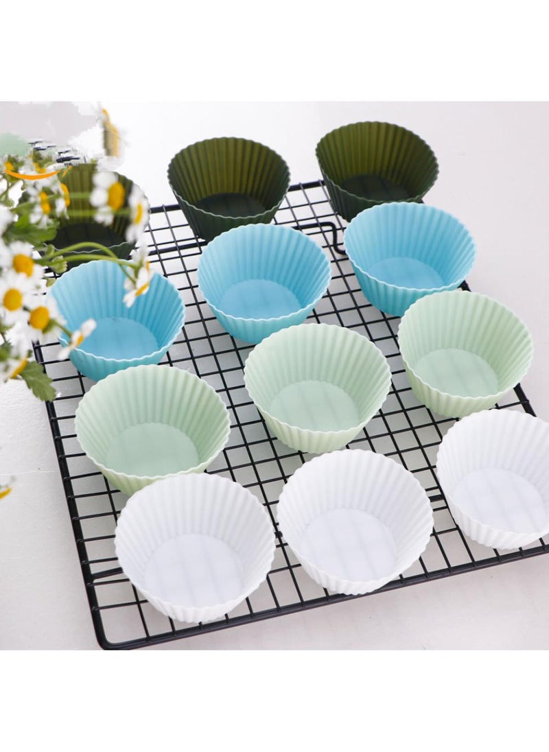Generic - 24pcs Mafen Cup Silicone Egg Tart Mold Cake Cup Holder Baking Mold - Image 1