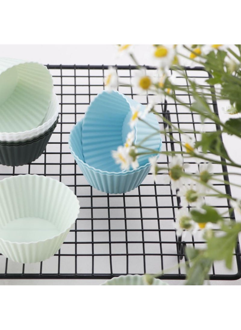 Generic - 24pcs Mafen Cup Silicone Egg Tart Mold Cake Cup Holder Baking Mold - Image 1