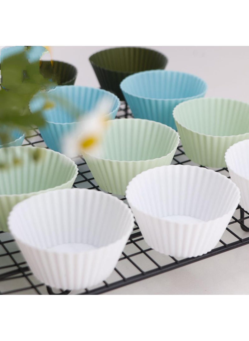 Generic - 24pcs Mafen Cup Silicone Egg Tart Mold Cake Cup Holder Baking Mold - Image 1