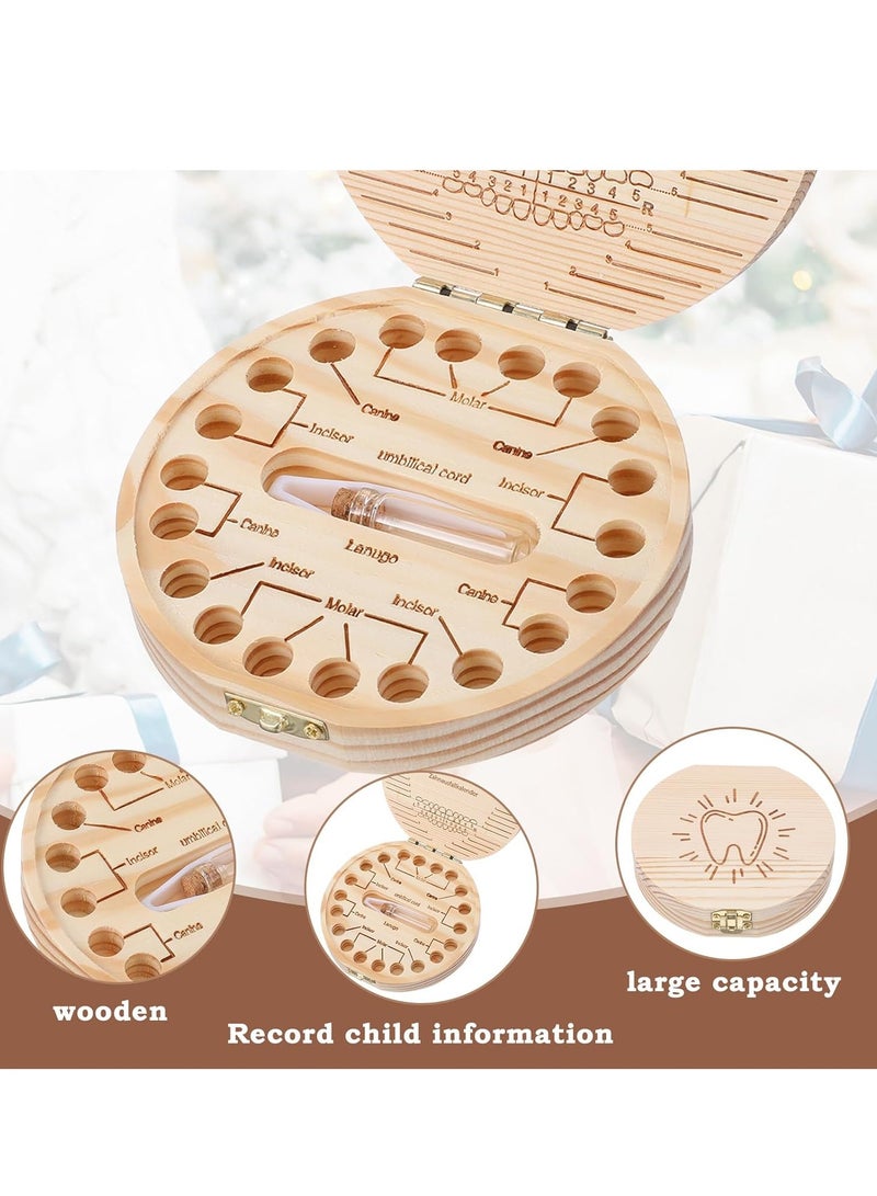 Sylqvxh Baby Tooth Fairy Box Baby Tooth Keepsake Box for Lost Tooth Tooth Holder for Kids Wooden Kids Keepsake Organizer Cute Children Tooth Container with Tweezers for Boy Girl Shower Birthday Gift - Image 3