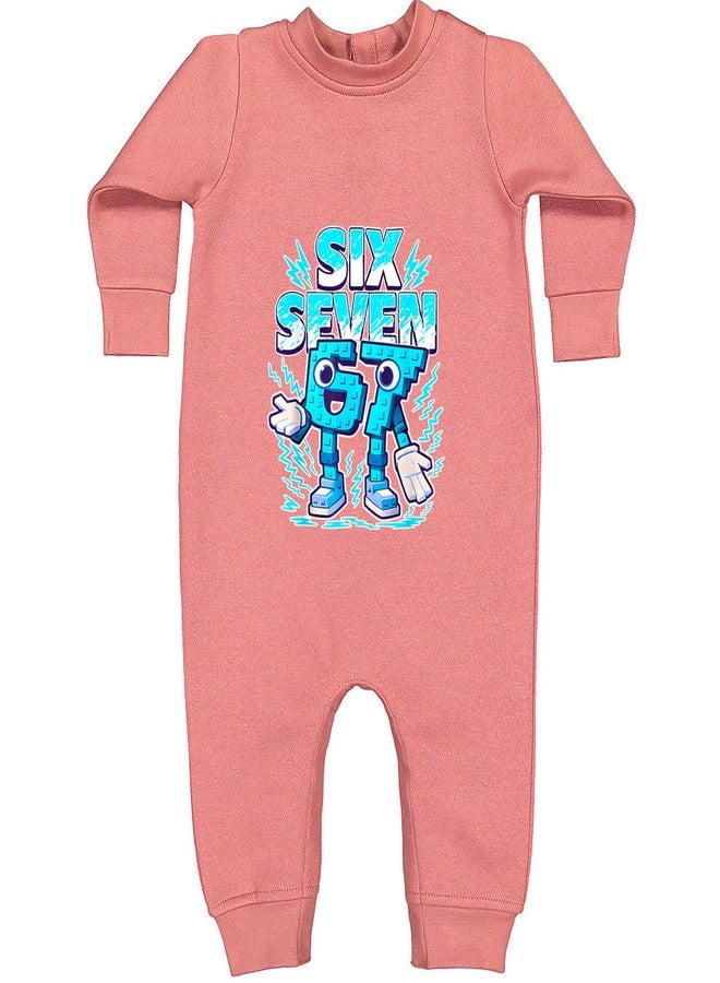 The Pxv Fleece One-Piece 67 Brainrot Meme Slang 6 Months Mauve - Image 1