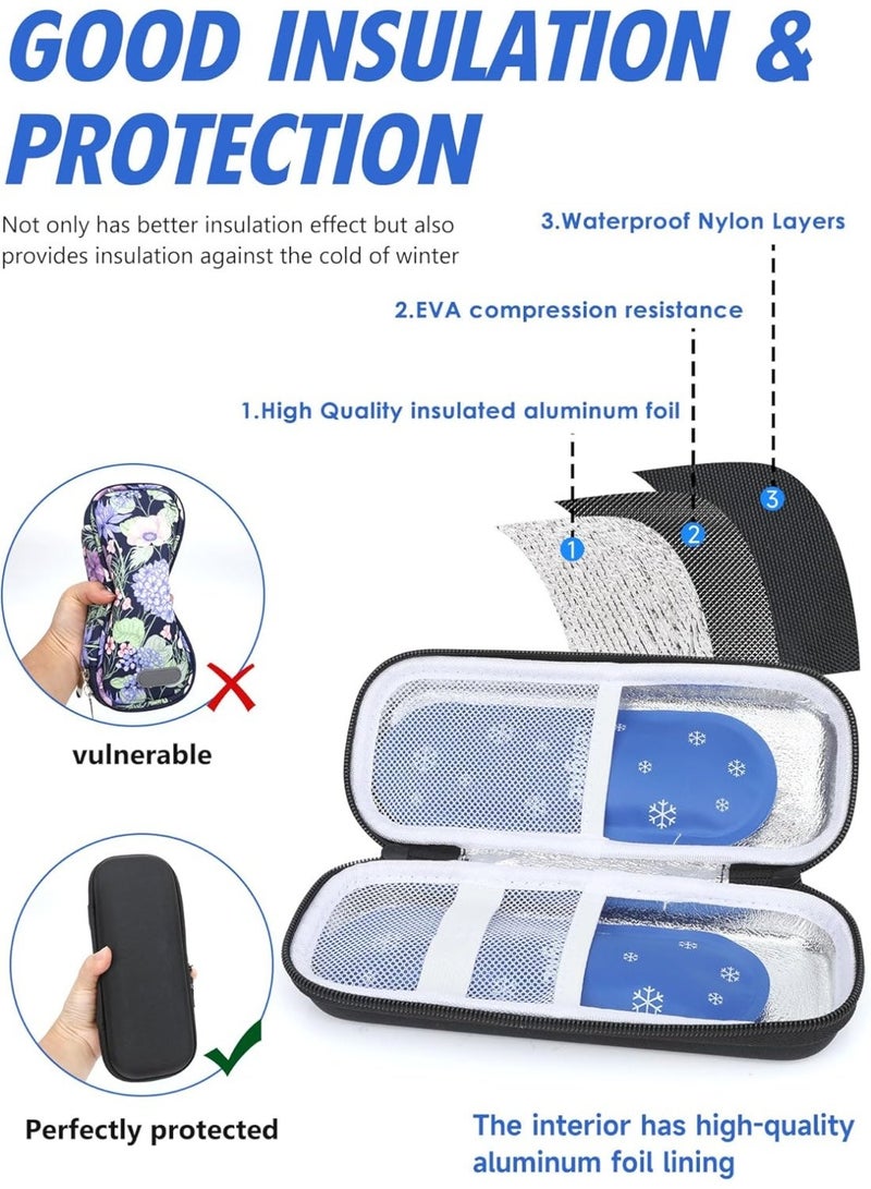 Insulin Cooler Travel Case TSA Approved, Diabetic Medication Insulated Cooling Bag with 2 Ice Packs for Insulin Pens & Diabetic Supplies Storage - Image 2