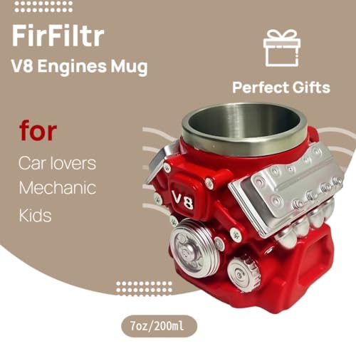 FirFiltr V8 Engines Stainless Steel Cup,Personalized Coffee Mug with Insulated Handle,Perfect for Car Lovers Gifts,Mechanics, Birthday, Christmas,Living room decoration as a work of art - Image 2