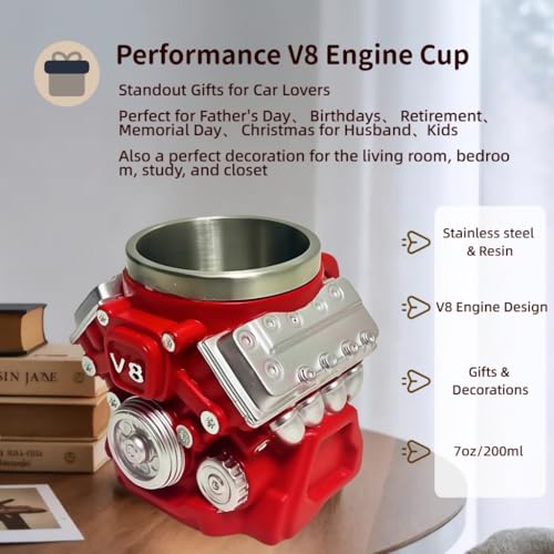 FirFiltr V8 Engines Stainless Steel Cup,Personalized Coffee Mug with Insulated Handle,Perfect for Car Lovers Gifts,Mechanics, Birthday, Christmas,Living room decoration as a work of art - Image 3