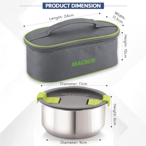 Magnus Lunch Box for Office Use | Olive-3 Prime Stainless Steel Tiffin Box for Men | Leak-Proof & Airtight Containers Tiffin Box for Women | Ideal for Office, School & Travel - Image 3