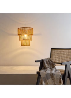 Home Box مصباح سقف معلق من الخيزران الطبيعي مع كابل 45 x 50 x 19.2 سم  - Image 5