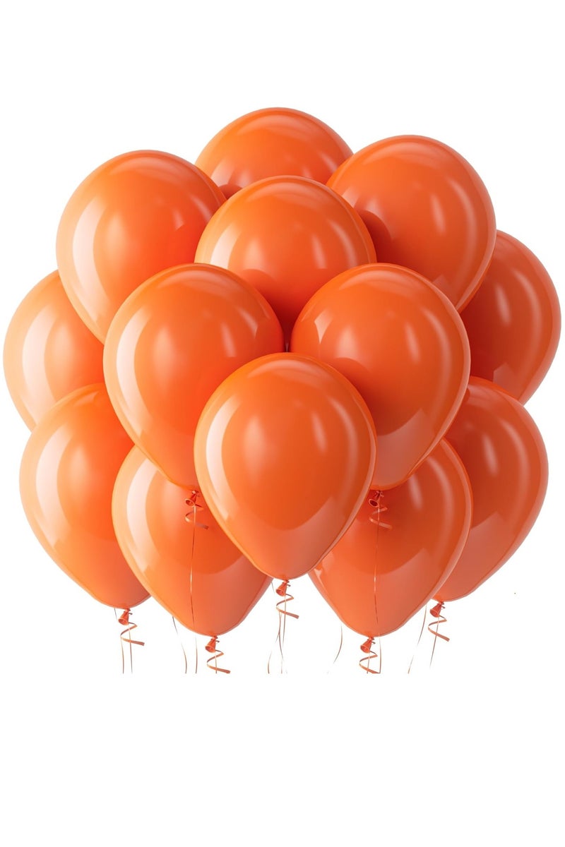 100 Pack 12 inch Orange Round Helium Balloons for Birthday Baby Shower Party Decoration - Image 1