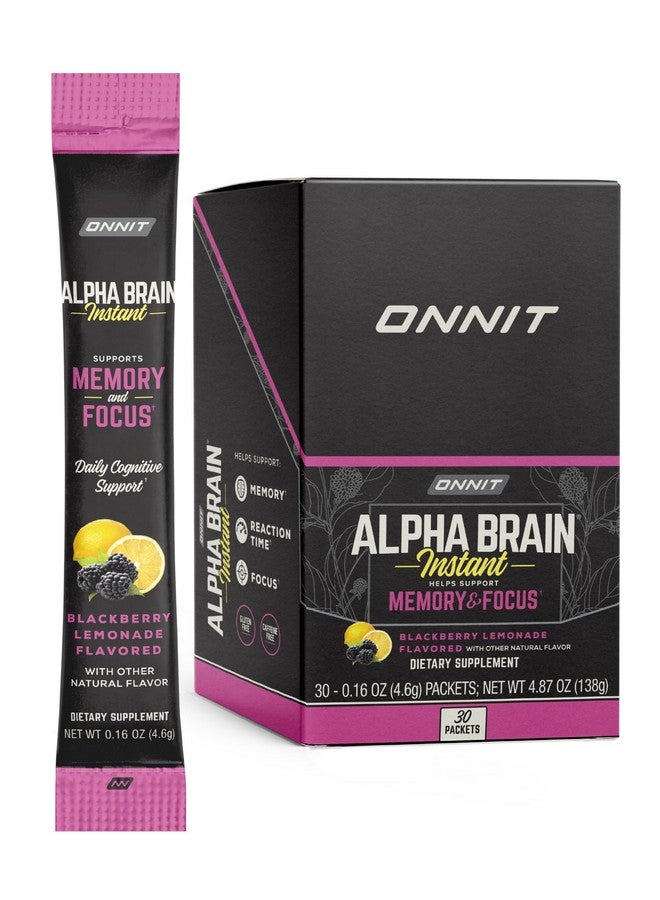 أونيت مزيج مشروب ONNIT Alpha Brain لدعم الإدراك الفوري، بنكهة ليمون التوت الأسود، مكمل غذائي لتعزيز التركيز والذاكرة والوضوح، عبوات 0.13 أونصة، 30 عبوة - Image 1