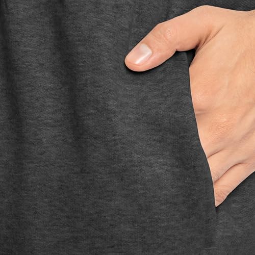 Fruit of the Loom Men's Eversoft Fleece Open Bottom Sweatpants with Pockets, Relaxed Fit, Moisture Wicking, Breathable, Black Heather, Large - Image 4