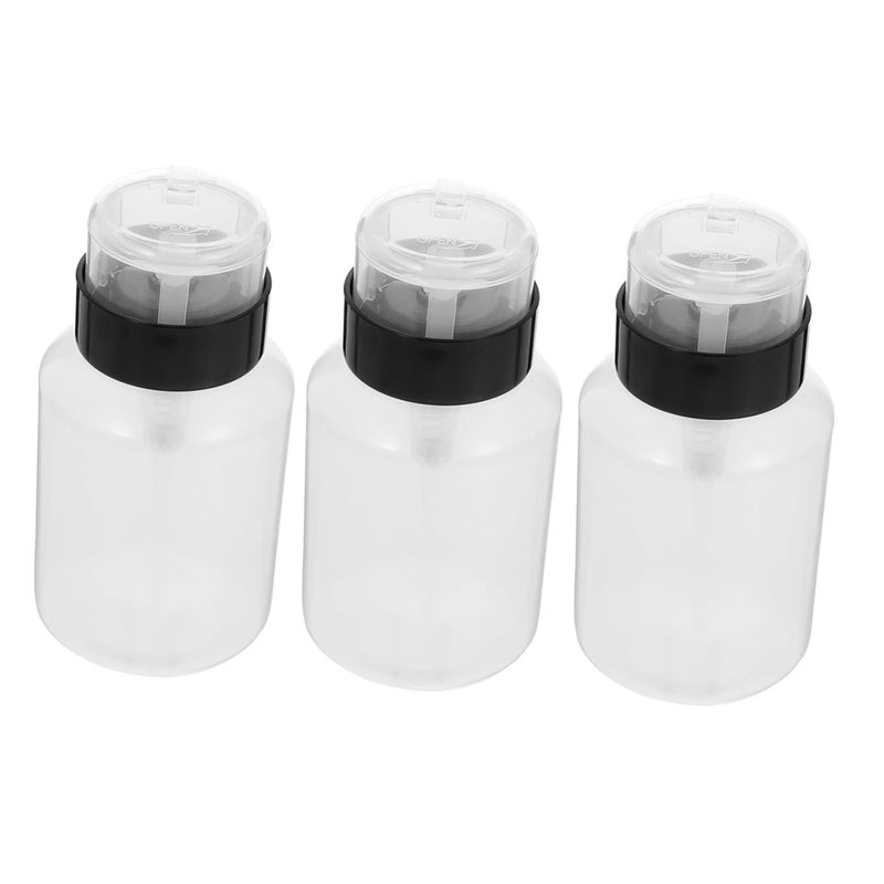 3Pcs Empty Press Type Nail Cleaning Liquid Dispensers Durable Bottles for Nail Polish Makeup Lotion Toner with Wide Mouth - Image 1