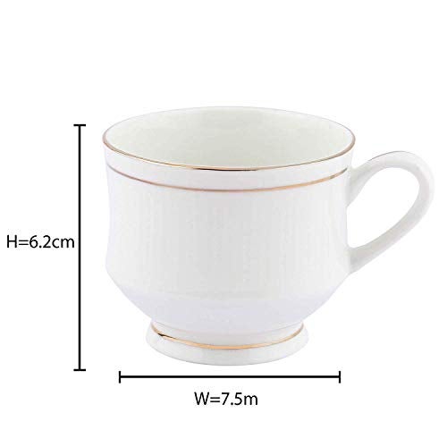 Saaikee Tea Cup Set, Coffee Cup Set, Mugs for Coffee, Mugs for Tea, Golden Line Mona Cup Set for Tea/Coffee Ideal for Gifting, 150 ml Tea Cups for Home (White, 150 ml) - Image 4
