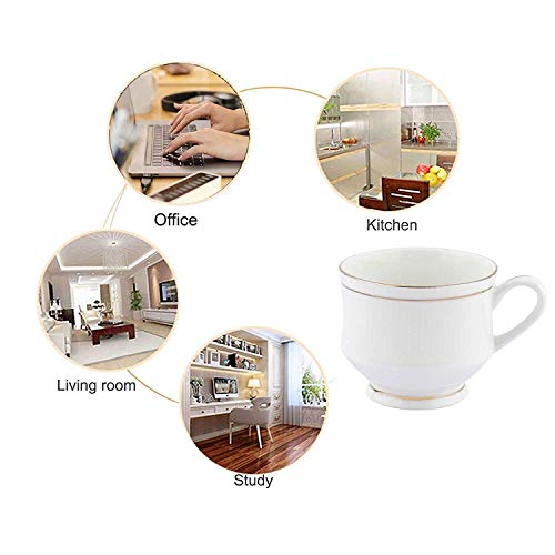 Saaikee Tea Cup Set, Coffee Cup Set, Mugs for Coffee, Mugs for Tea, Golden Line Mona Cup Set for Tea/Coffee Ideal for Gifting, 150 ml Tea Cups for Home (White, 150 ml) - Image 3