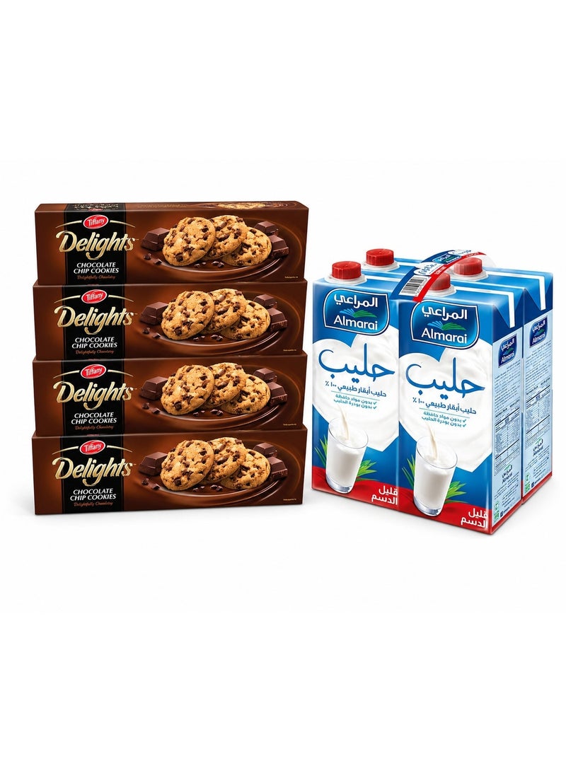 Almarai Long Life Milk Low Fat Plain 1Liters Pack of 4 - Image 1