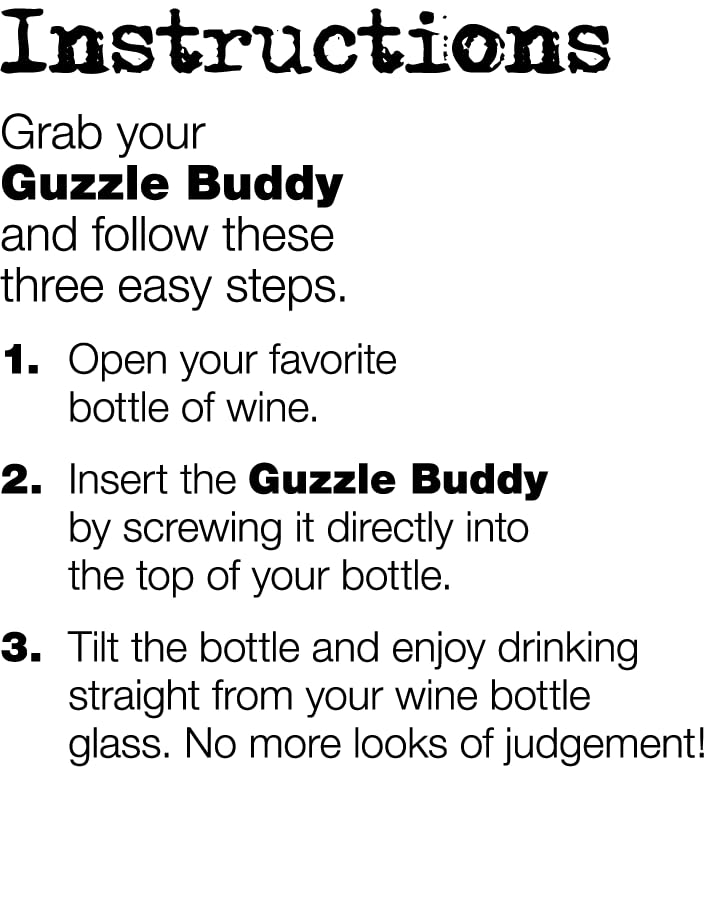 Guzzle Buddy 2GO Unbreakable Tritan Plastic 16 Ounce Wine Glass, It Turns Your Bottle Into Your Glass, Wine Bottle Topper Christmas Gift White Elephant for Wife - Real Women Design - Image 2