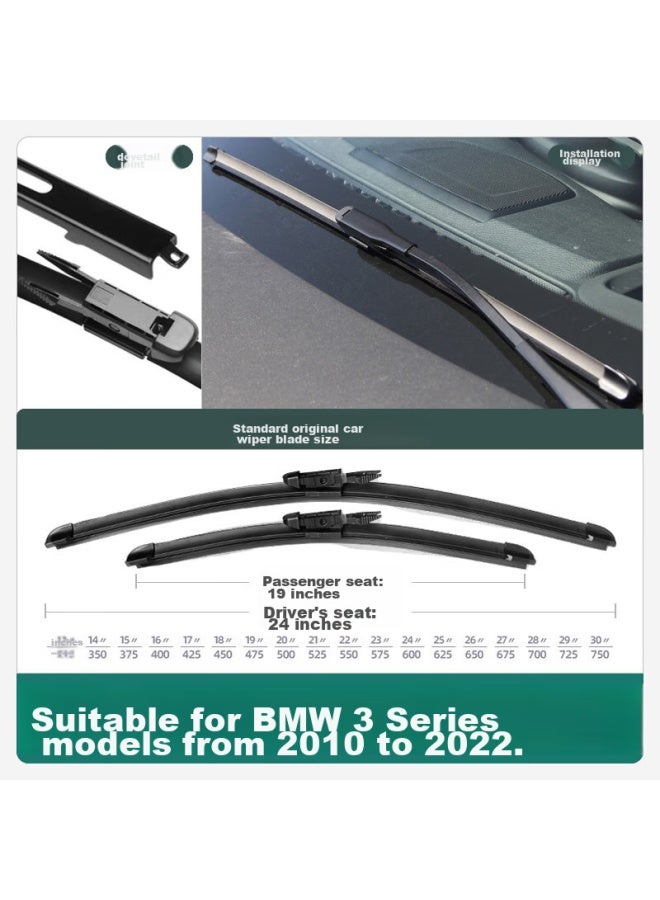 XUFENG Xufeng Car Accessories (xufeng) Bmw 3 Series Windshield Wipers For 2010- 320li, Gt Boneless 320li Wiper Blades, 330i Rubber Strips, Original Equipment  - Image 2