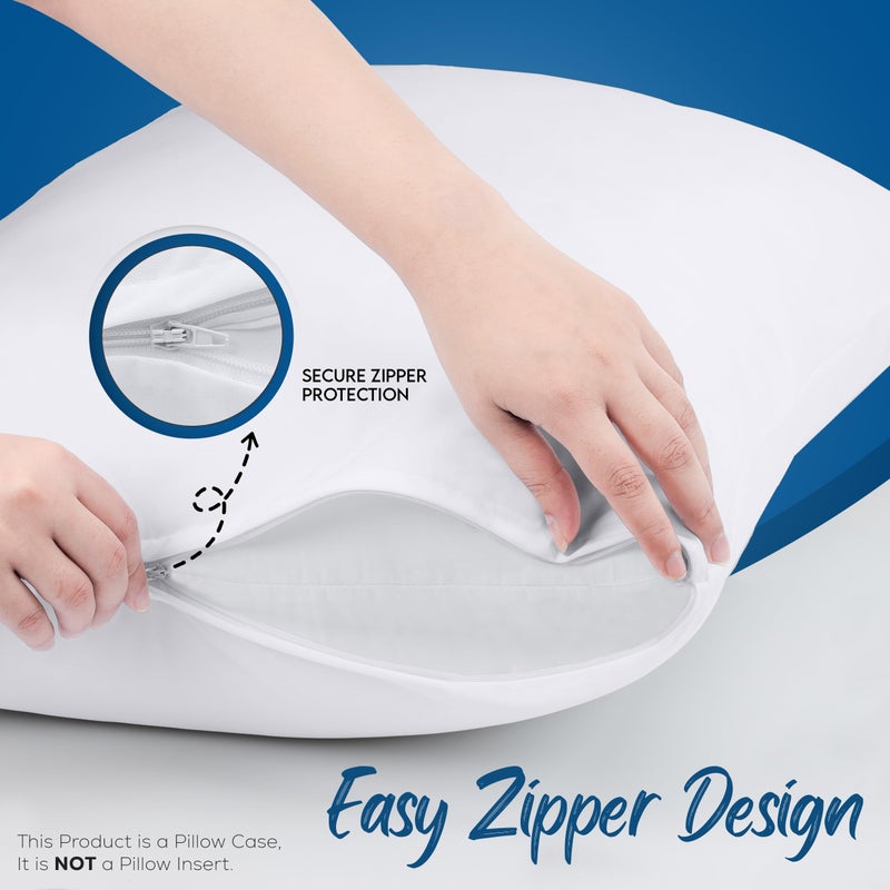 Utopia Bedding Set of 4 Waterproof Pillow Protectors with Zipper Queen Size (White), Ultra Soft Pillow Covers, Bed Bug and Dust Mite Proof Pillow Encasements, Moisture Wicking Pillow Cases - Image 4