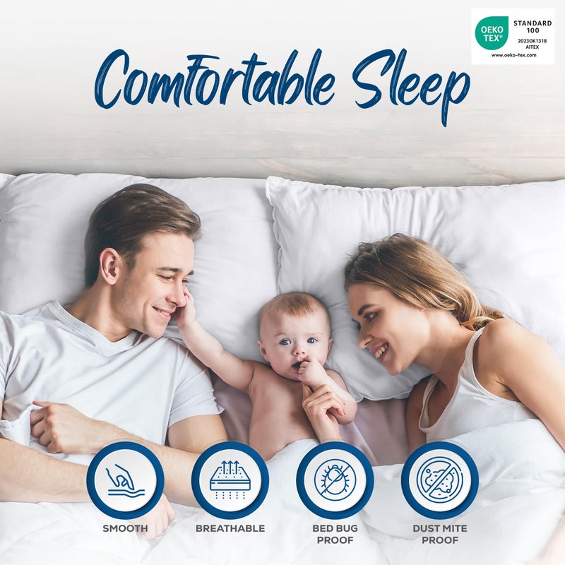 Utopia Bedding Set of 4 Waterproof Pillow Protectors with Zipper Queen Size (White), Ultra Soft Pillow Covers, Bed Bug and Dust Mite Proof Pillow Encasements, Moisture Wicking Pillow Cases - Image 5