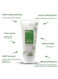 Pure Elements Neem Tulsi Body Scrub Ayurvedic Recipe To Deep Cleanse The Skin 200 Gm  - Image 3