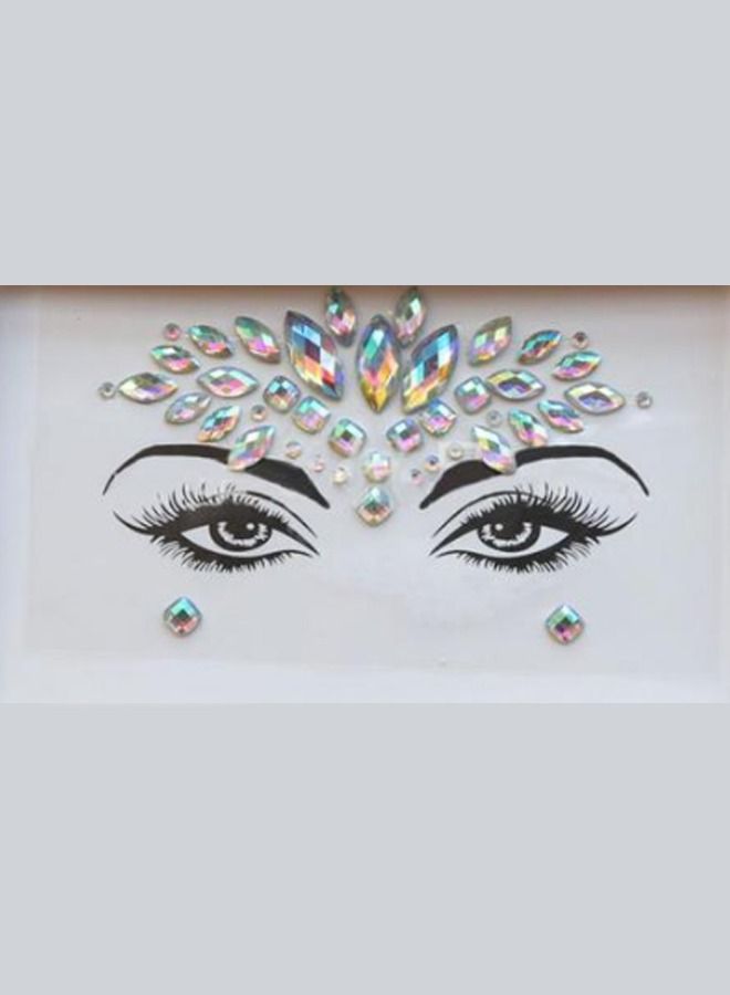 Luminous Mermaid Princess Face Gems Crystal Sticker - Image 1