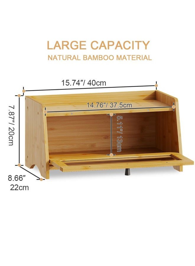 BAMBANG Small Bread Box for Kitchen Worktop Natural - Image 2