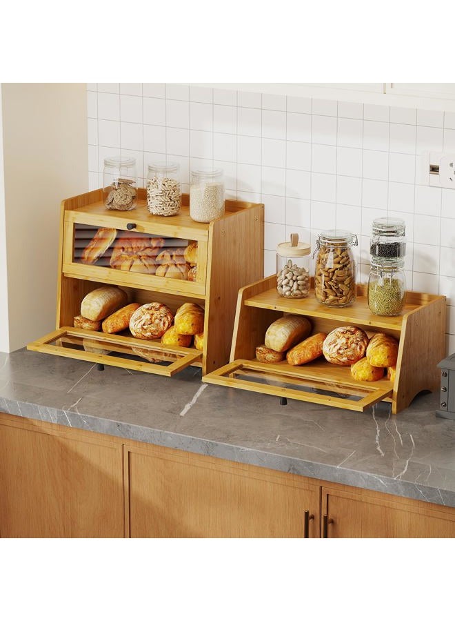 BAMBANG Small Bread Box for Kitchen Worktop Natural - Image 4