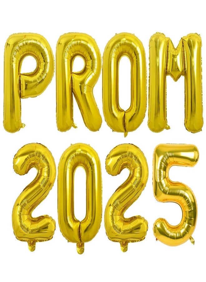 TONIFUL 16 Inch Gold Prom 2025 Letter Foil Balloons - 1pc, Perfect for Prom Night, Graduation, Wedding & Retirement Parties - Image 1