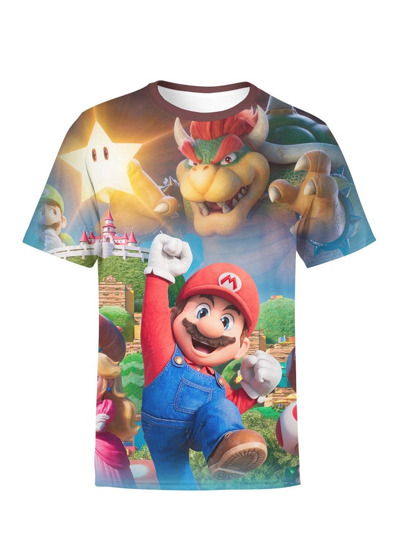 Cartoon Super Mario Brothers trendy T-shirt 3D digital printing personalized breathable T-shirt  - Image 1
