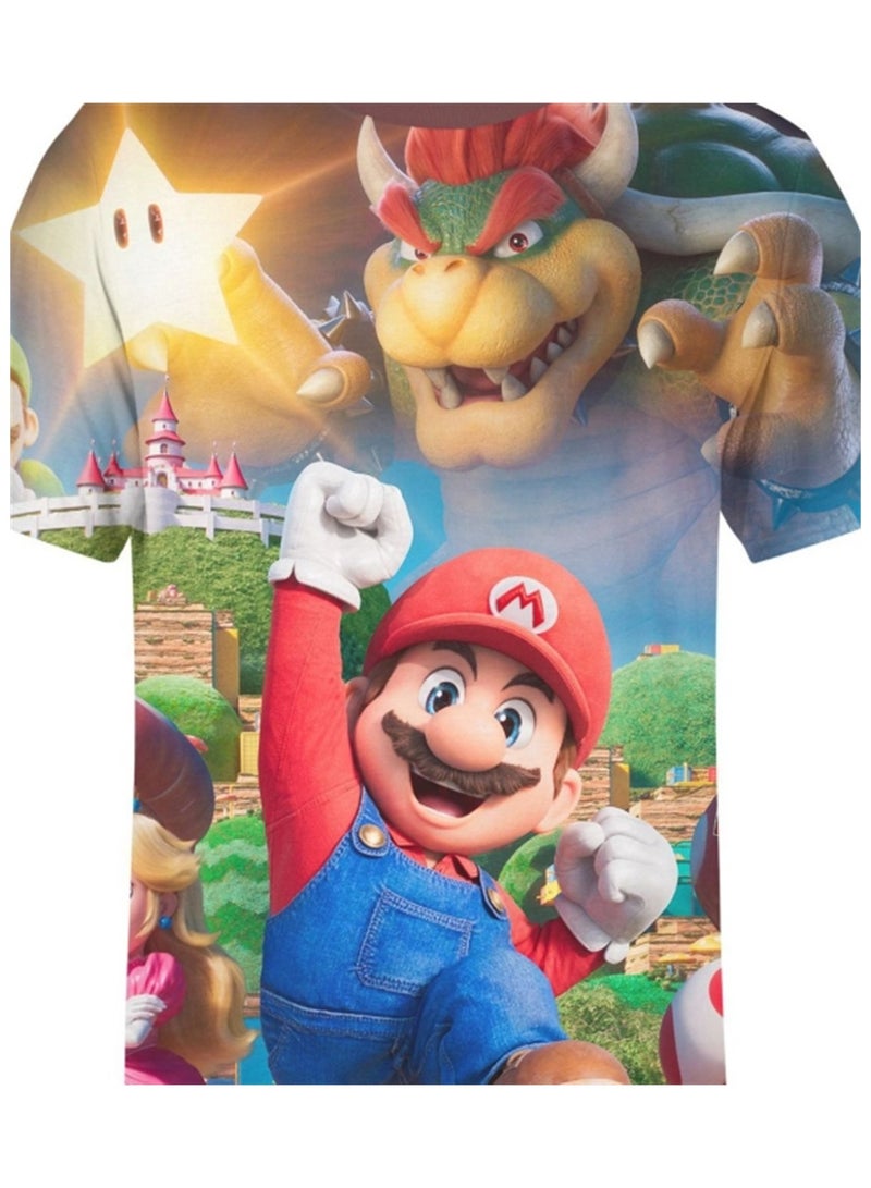 Cartoon Super Mario Brothers trendy T-shirt 3D digital printing personalized breathable T-shirt  - Image 2