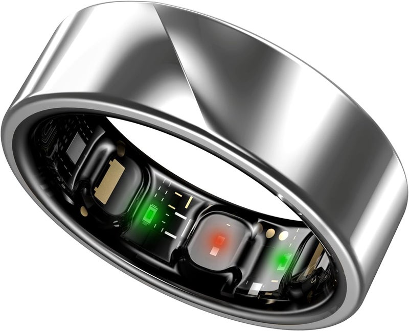 حلقة (شراء مجموعة قياس أولاً) - حلقة ذكية أكثر دقة ، تتبع النوم ، النشاط ، الاستعداد ، الإجهاد ، صحة الحيض وأكثر من ذلك - بطارية تصل إلى 6 أيام - حجم 11 - ستاردوست الفضة - Image 1