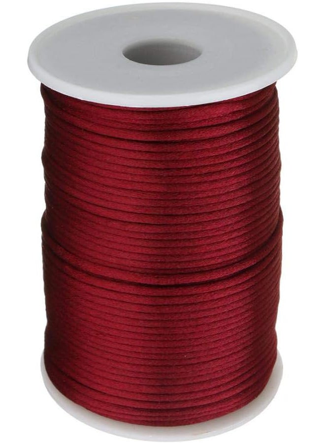 2 مم خيط نايلون 100 ياردة/قطعة 25 لون مختلط نايلون لصنع المجوهرات خيط جلد نايلون (أحمر داكن) - Image 2