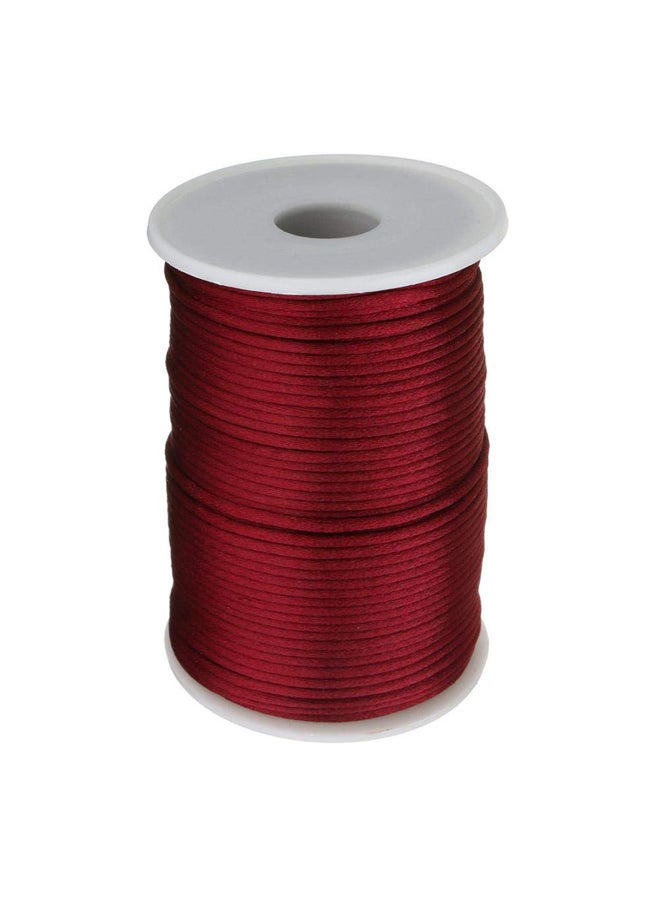 2 مم خيط نايلون 100 ياردة/قطعة 25 لون مختلط نايلون لصنع المجوهرات خيط جلد نايلون (أحمر داكن) - Image 1