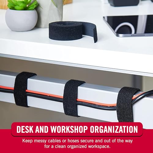 VELCRO Brand ONE-WRAP Bundling Ties – Reusable Fasteners for Keeping Cords and Cables Tidy – Cut-to-Length Roll, 12ft x 3/4in, White (91808) - Image 4