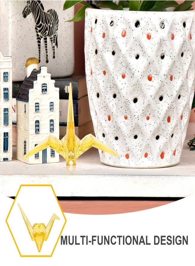 Baluue Acrylic Origami Crane Ornament Clear Origami Crane Figurine Lightweight Ornament 5.82 X 4.80 X 3.74 in Table Decoration for Home Parties Festivals DIY Crafts - Image 3